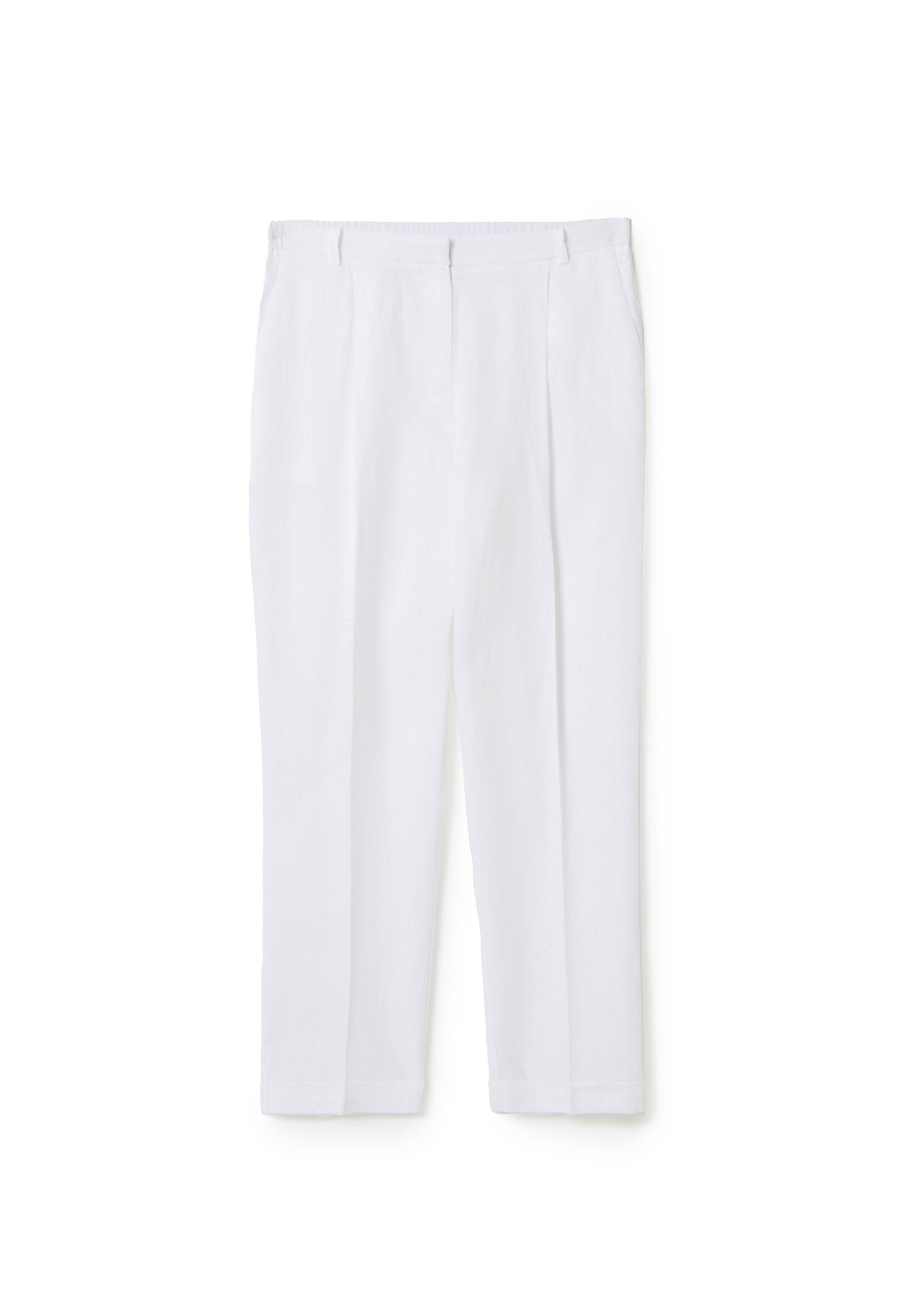 Stefanel CROPPED CIGARETTE TROUSERS IN LINEN