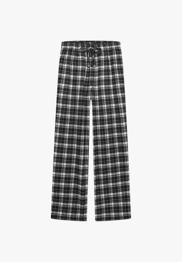 Superdry & Co CHECK ELASTIC - Trousers - black ecru check