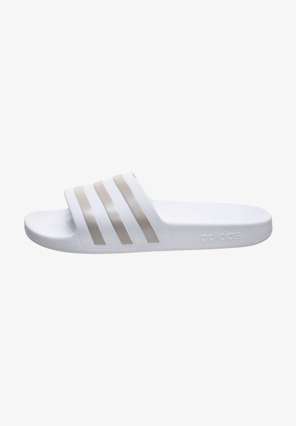 adidas Performance ADILETTE AQUA - Pool slides - footwer white / platin metallic