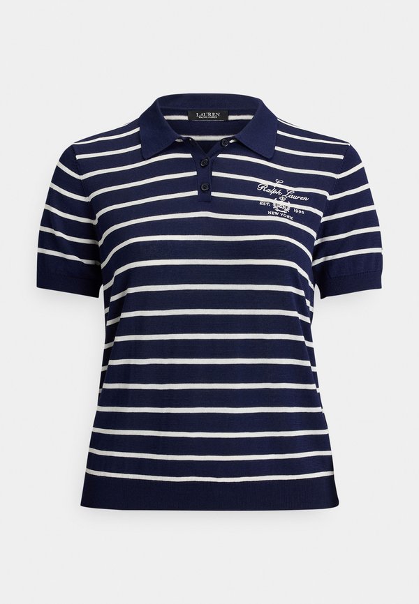 Lauren Ralph Lauren Woman STRIPED COTTON-BLEND POLO