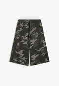 Bershka PLUSH WITH PRINT - BERMUDA SHORTS - A-line skirt - dark grey