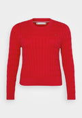 CURVE CABLE KNIT CREW NECK JUMPER Media 1