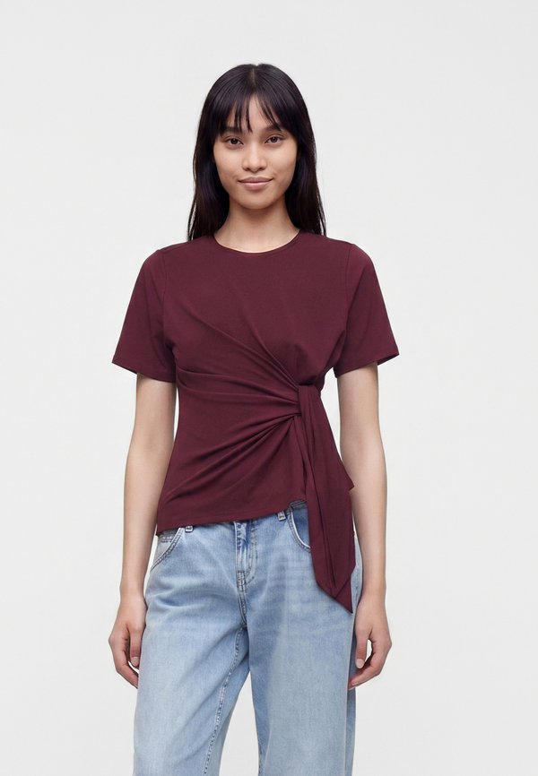 Vero Moda VMJILL SS TOP JRS NOOS - Print T-shirt - windsor wine
