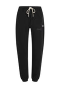 Schwarze Jogginghose aus weichem Stoff, mit einem elastischen Bund und Kordelzug, elastischen Bündchen und einem kleinen gestickten Logodetail.
