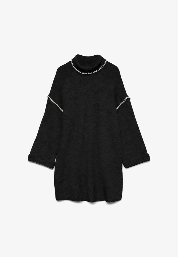 Vero Moda Knitted AWELLA Short - Jumper dress - black