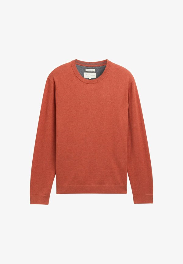 TOM TAILOR BASIC CREWNECK - Jumper - rust red melange