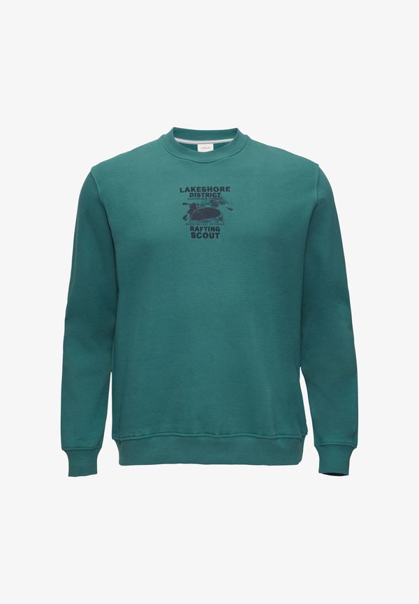 s.Oliver MET BORDUURSEL - Sweatshirt - petrol
