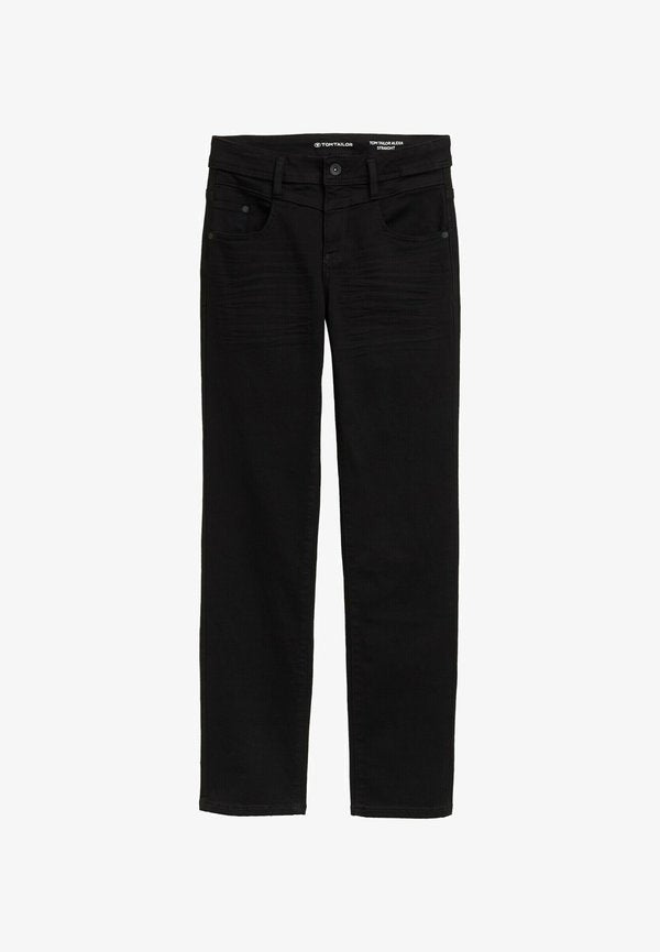 TOM TAILOR TTALEXA STRAIGHT FIT - Straight leg jeans - black denim