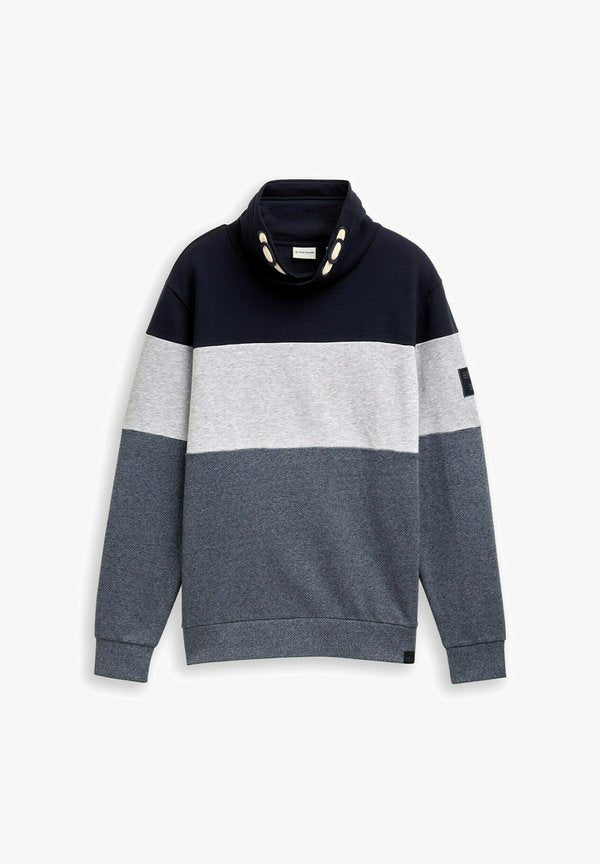 TOM TAILOR Sweatshirt - navy grindle structure