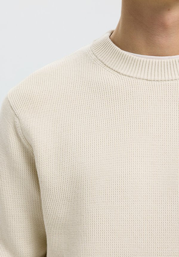 Selected SLHDANE LS KNIT STRUCTURE CREW NECK NOOS