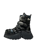 Koi Footwear ENCHAINED BELT MONSTER BOOTS - BLACK