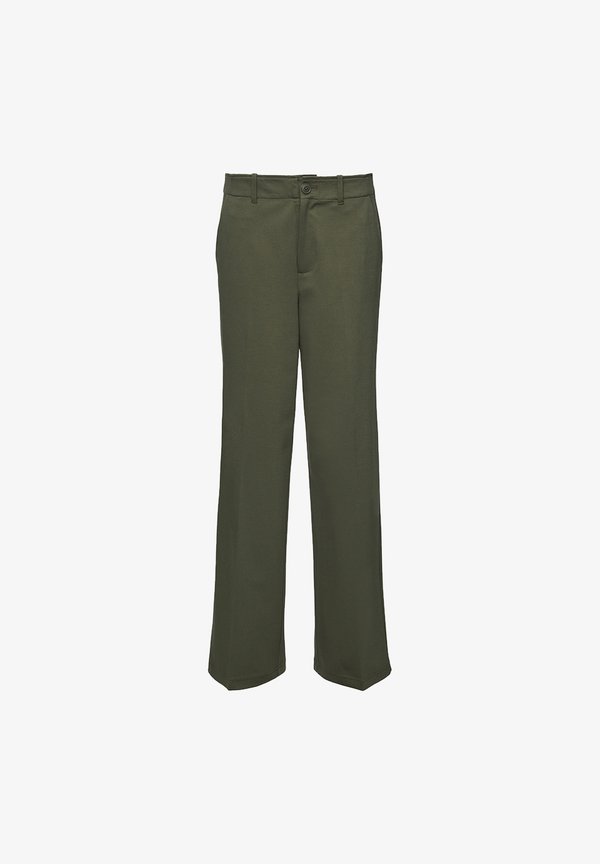 s.Oliver REGULAR MIT FALTE - Trousers - olivgrün