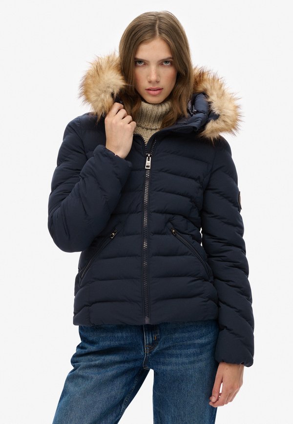 Superdry & Co FUJI HOOD PADDED - Winter jacket - eclipse navy