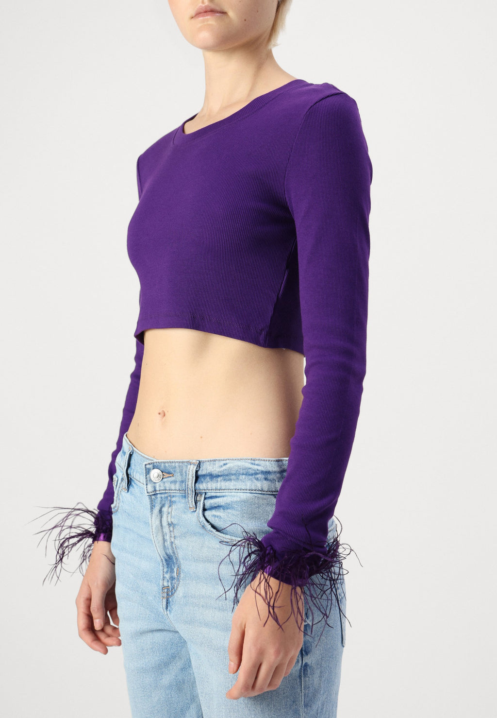 ONLY ONLFEATHER CROPPED TOP