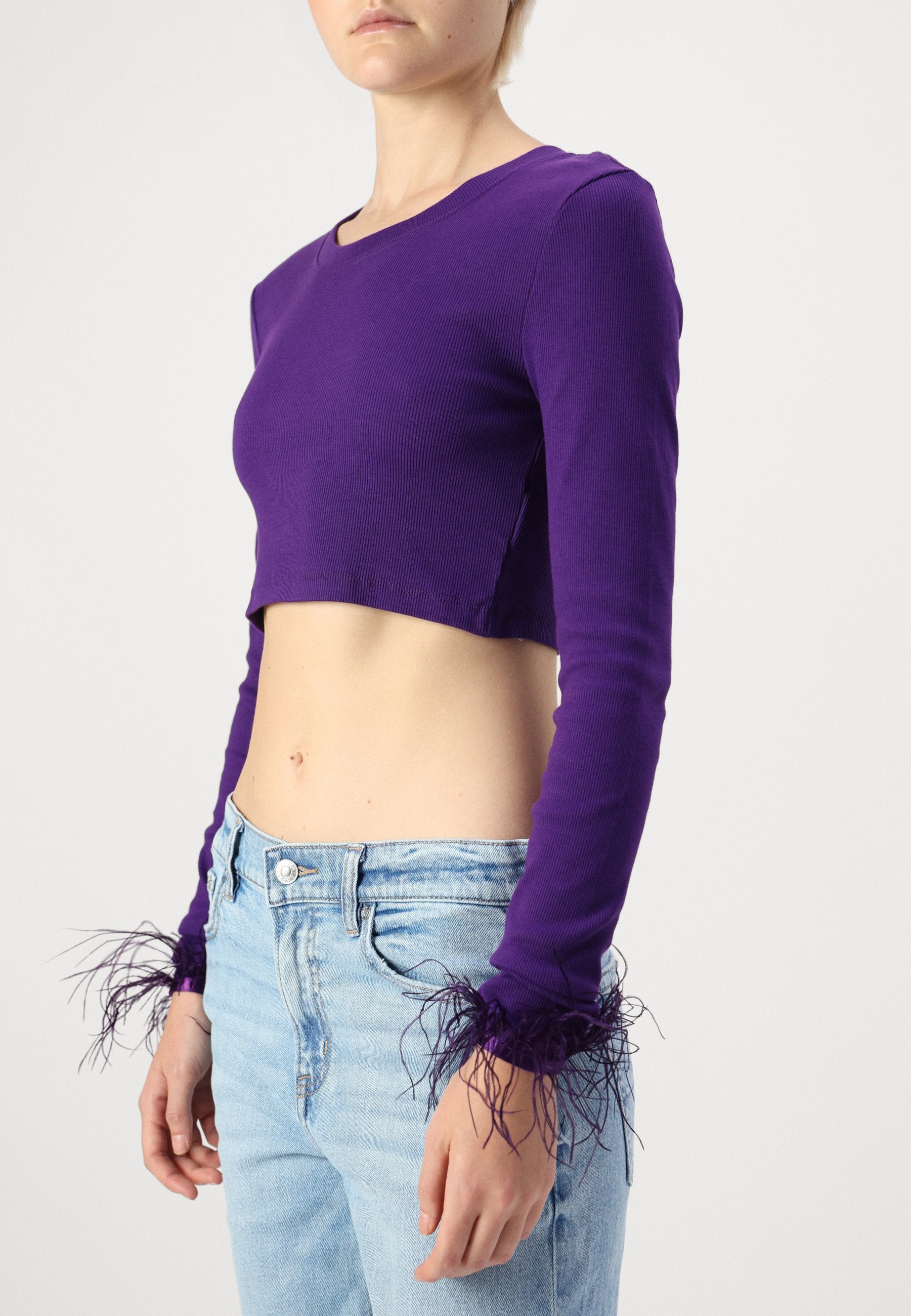 ONLY ONLFEATHER CROPPED TOP