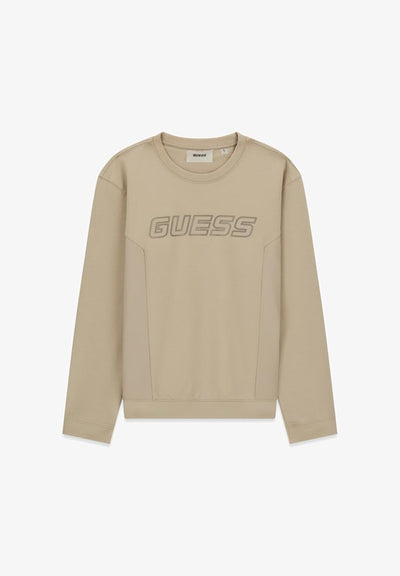 Guess BEDRUCKTER LOGO-PULLOVER - Sweatshirt - beige