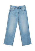 Helle blaue, weite Jeans aus Denim, mit hoher Taille, fünf Taschen und einem verwaschenen Look mit dezenten Used-Effekten.