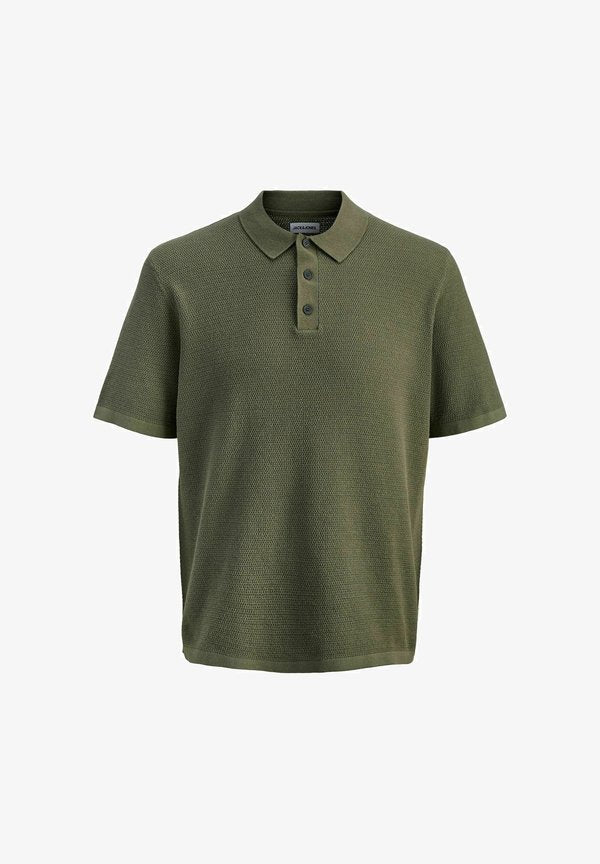Jack & Jones JJEGEORGE KNIT POLO SS SN - Polo shirt - dusty olive