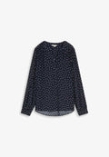 TOM TAILOR Blouse - navy white small dot design