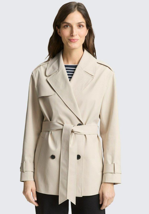 TOM TAILOR AUS WASSERABWEISENDEM MATERIAL - Trenchcoat - sand stone beige