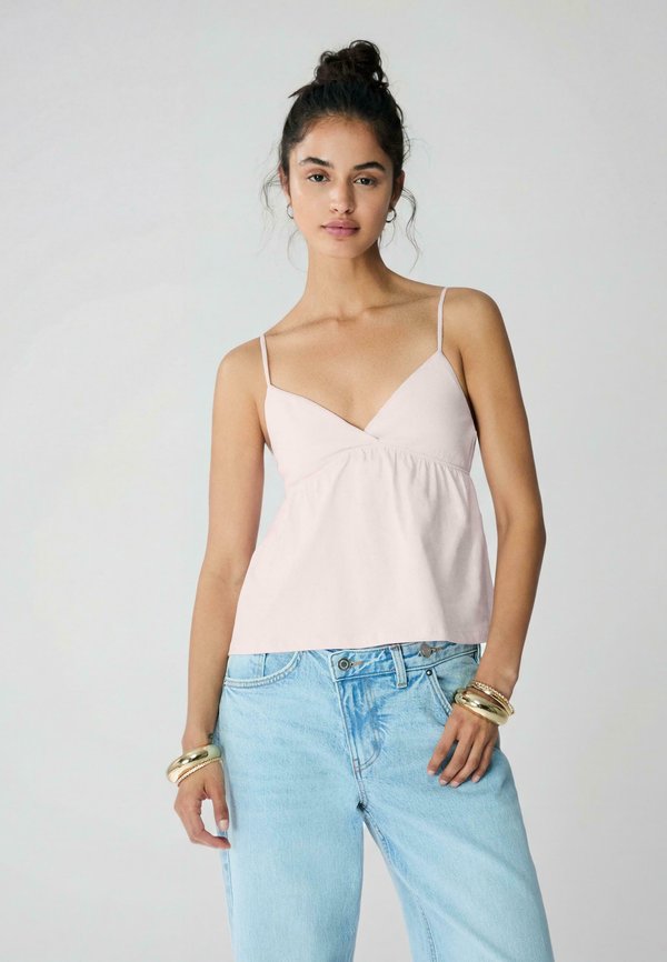 Bershka STRAPPY RUFFLED - TOP 01228134 - Top - light pink