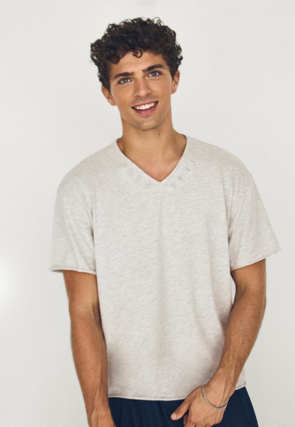 Bershka BASIC T-SHIRT - Basic T-shirt - dark grey