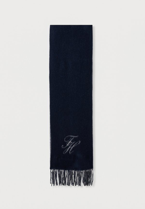 Tommy Hilfiger PURE WOOL LOGO FRINGE SCARF - Scarf - space blue