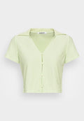 Glamorous BUTTON THROUGH CROP WITH V NECK COLLAR
