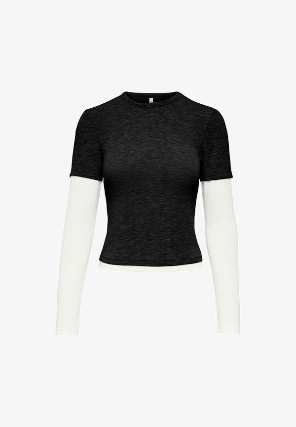 ONLY TOP ONLDUBLA TOP - Long sleeved top - black
