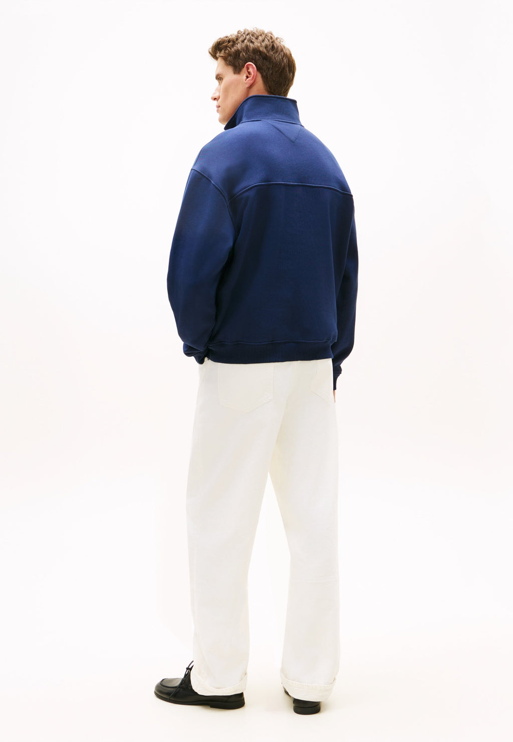 COLOUR-BLOCKED COLLAR TERRY HALF-ZIP JUMPER Media 4