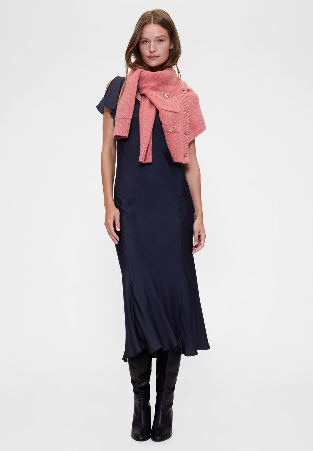 GAP GAPSTUDIO SATIN MIDI DRESS