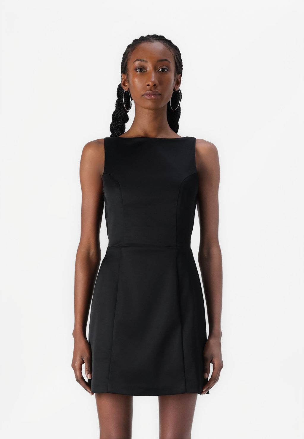 Abercrombie & Fitch High-Neck Satin Sculpt Mini Dress