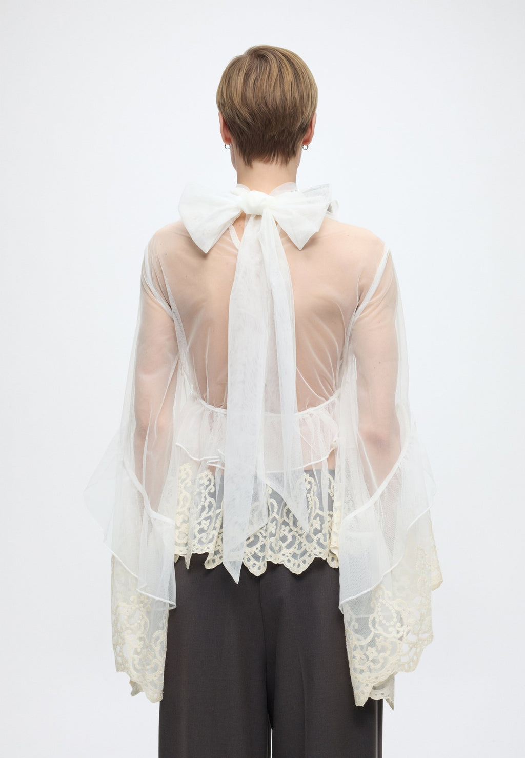 Bardot ANYSSA LACE EDGE RUFFLE BLOUSE