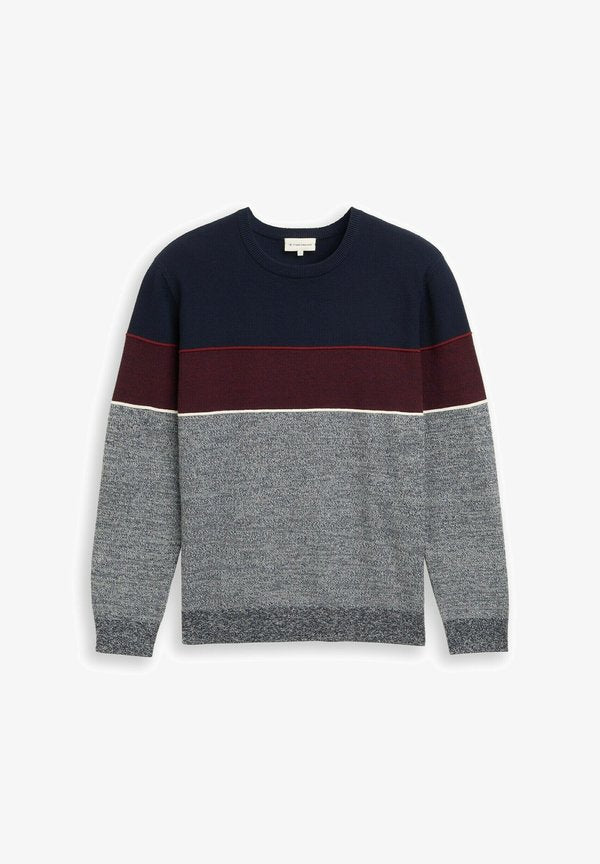 TOM TAILOR Jumper - navy/red/white stripe