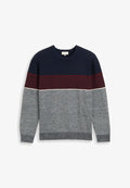TOM TAILOR Jumper - navy/red/white stripe