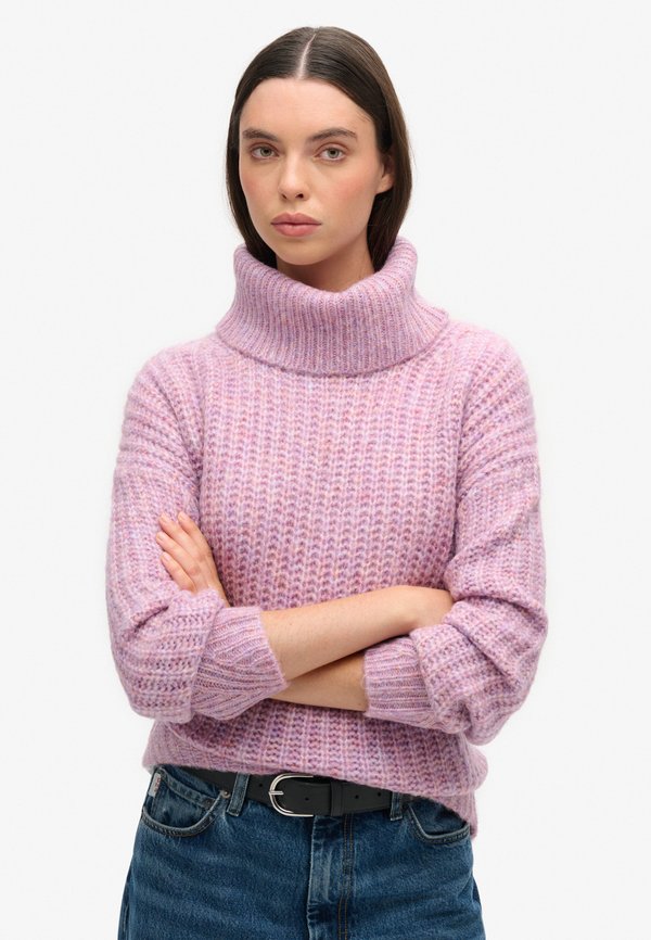 Superdry & Co BRUSHED SLOUCH NECK - Jumper - dusty rose twist