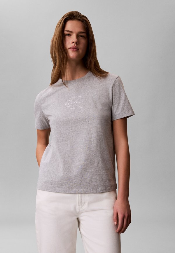 Calvin Klein Jeans CLASSIC SEASONAL MONOLOGO TEE - Basic T-shirt - grey heather