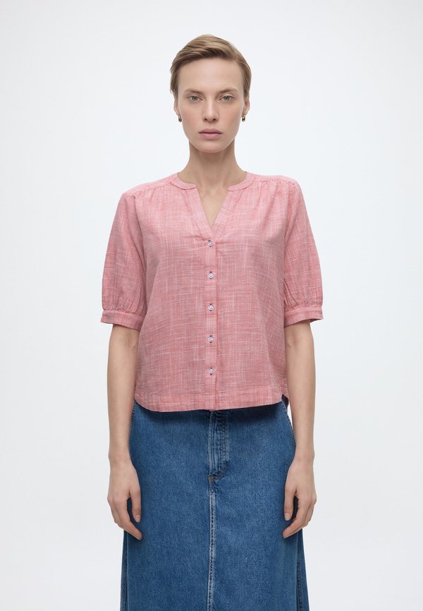 TOM TAILOR BLOUSE SHORTSLEEVES SLUB STRUCTURE - Blouse - cozy pink