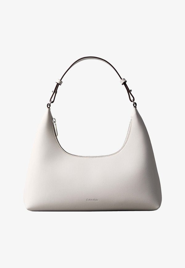 Calvin Klein FOIL LOGO - Handbag - white alyssum