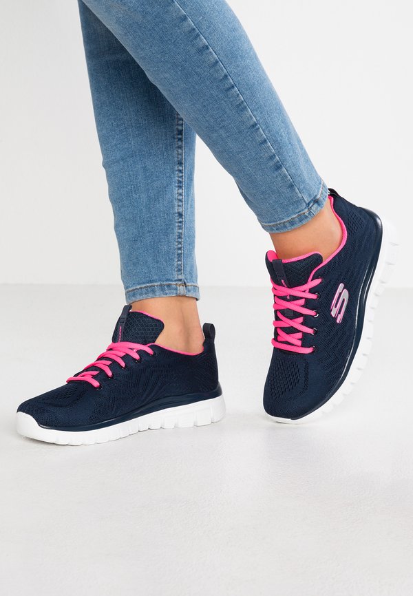 Skechers GRACEFUL - Trainers - navy/hot pink
