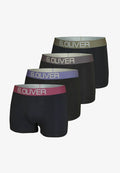 s.Oliver RETRO 4ER PACK BEQUEM  - Trunks - schwarz khaki schwarz bordeaux  schwarz blau schwarz grau