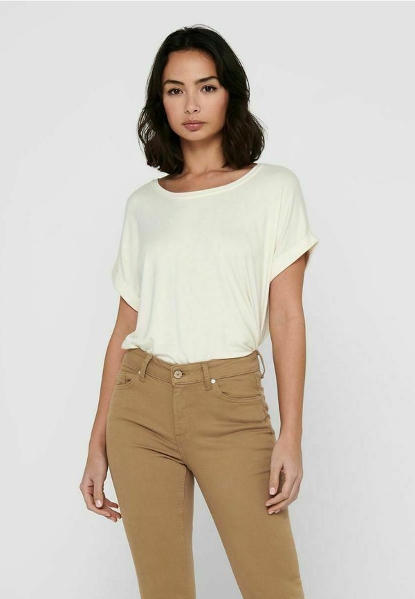 ONLY ONLMOSTER S/S O-NECK TOP NOOS JRS - Basic T-shirt - antique white