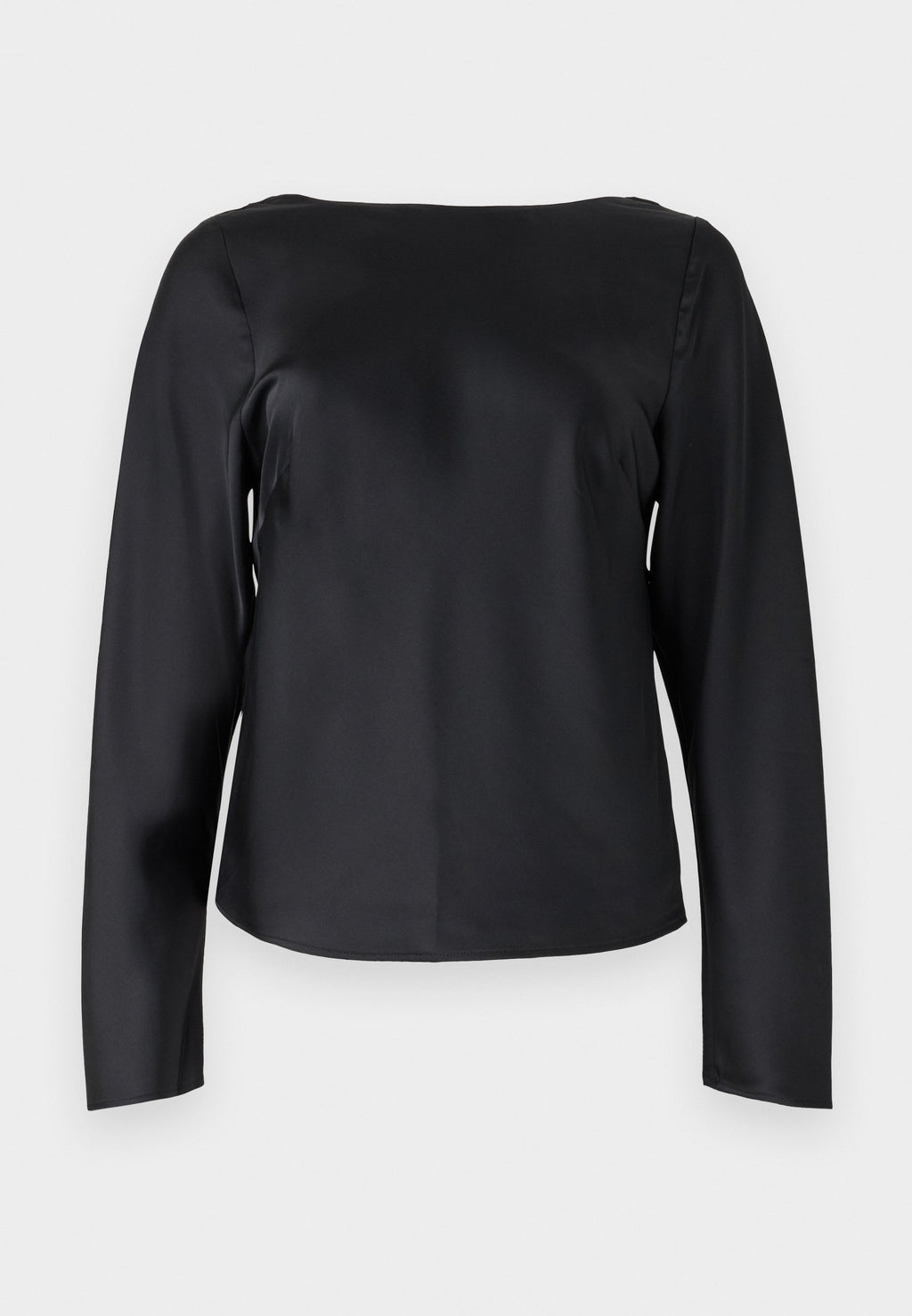 Abercrombie & Fitch Long-Sleeve Satin Cowl-Back Top
