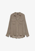 Vero Moda Curve VMBUMPY L/S SHIRT NEW CURVE GA NOOS - Button-down blouse - cocoa brown