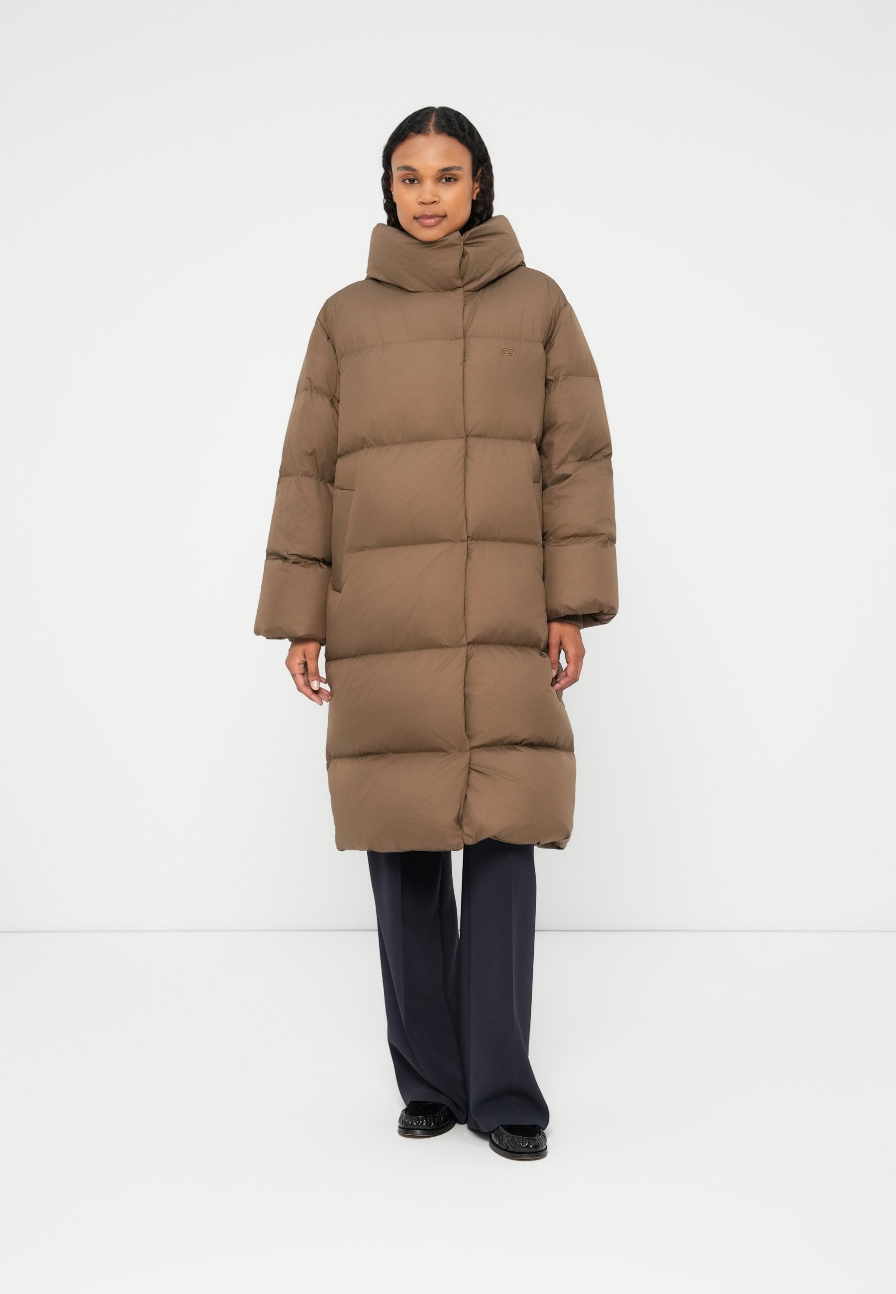 WATER REPELLENT DOWN LONGLINE WRAP COAT Media 3