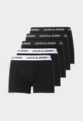 Jack & Jones JACSOLID TRUNKS 5 PACK - Trunks - black/white