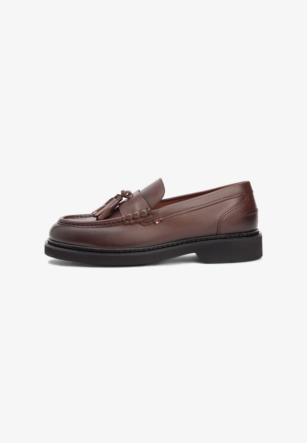 Tommy Hilfiger ULTRA LIGHTWEIGHT LEATHER TASSEL LOAFERS - Slip-ons - dark mocha