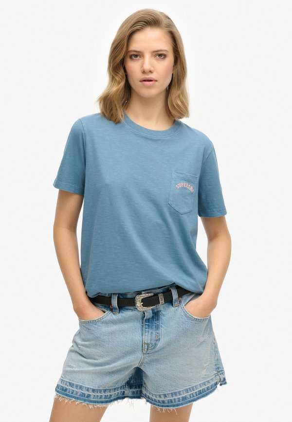 Superdry & Co ESSENTIAL LOGO GARMENT DYE  - Basic T-shirt - copen blue