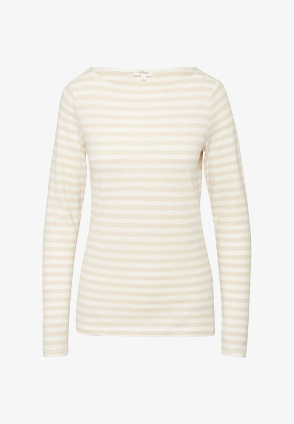 s.Oliver MIT U BOOT AUSSCHNITT - Long sleeved top - beige
