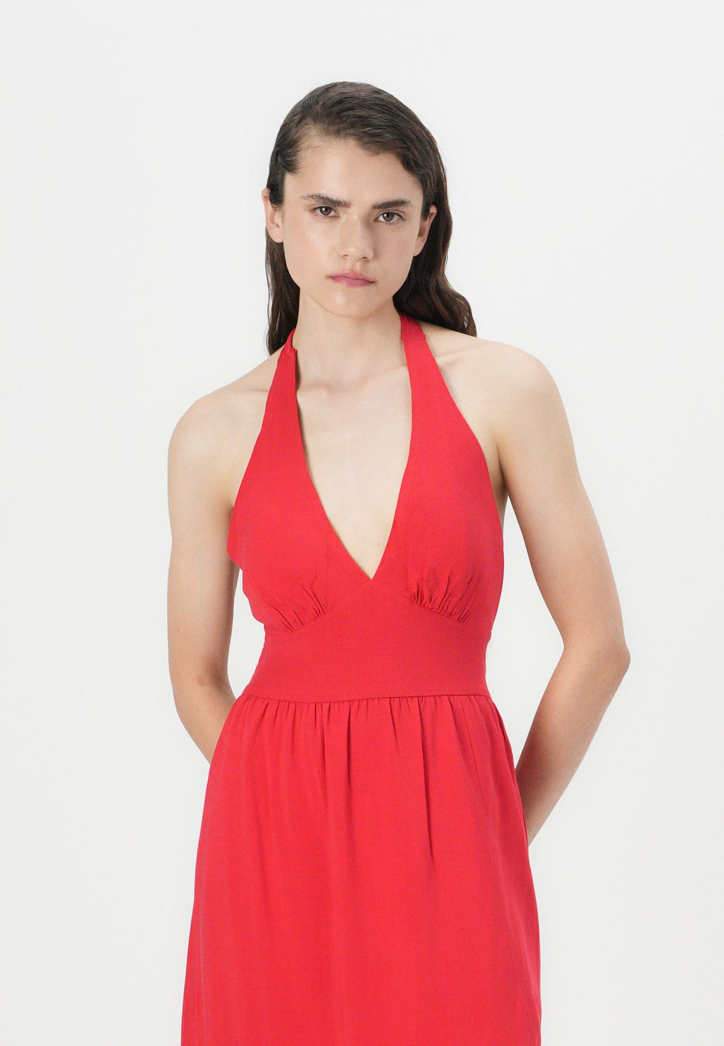 Hollister Co. HALTER MAXI DRESS